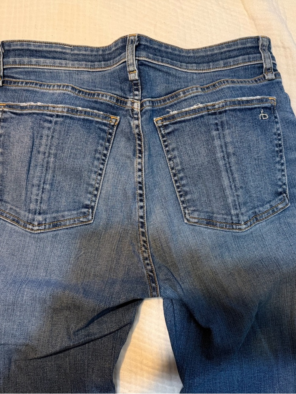 rag & bone Women's High-Rise Medium Blue Denim Jeans